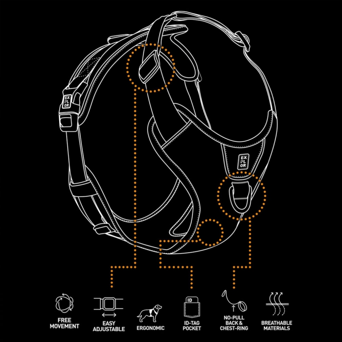 Duvoplus EXPLOR Ultimate Fit No-Pull-Geschirr - Undercover Green - M - 40-49cm - 49-65cm – Bild 3