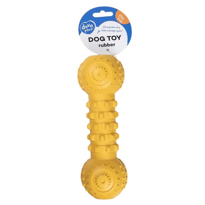 Duvoplus Kauspielzeug Griplay Dumbbell - Gelb – Bild 3